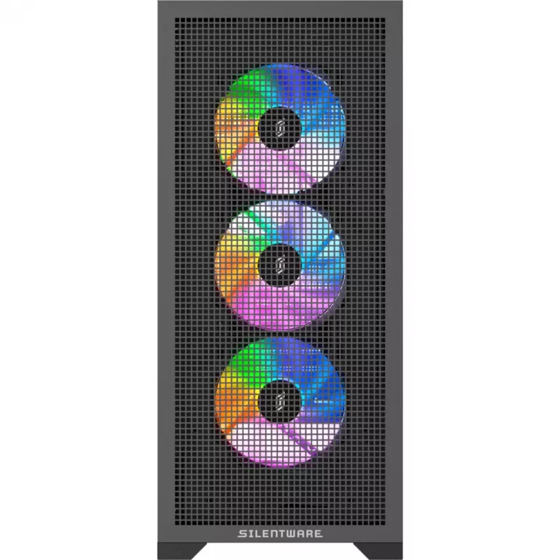 Obudowa komputerowa Silentware Core 100 A-RGB Czarny — model CORE100Czarny, oświetlenie A-RGB, format mid-tower