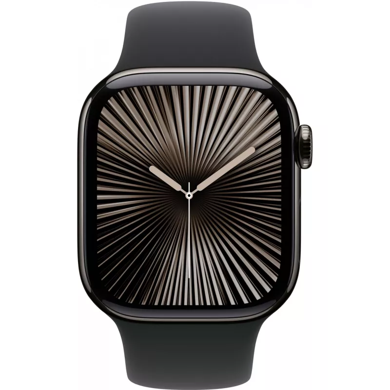 Apple Watch S10 Schiefer Titanium Sport Band Schwarz- S/M GPS + Cellular 42mm MWXG3QF/A 2024
