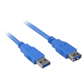 Kabel USB Sharkoon USB 3.0 M>F 3m Niebieski