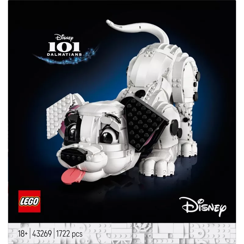 LEGO Disney 43269 101 Dalmatians Puppy kolekcjonerski zestaw konstrukcyjny — 1722 elementów, wysokość 220 mm, dla 18+