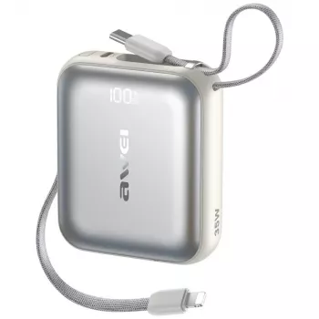 Power bank Awei AS-181 10000mAh 35W z wbudowanym kablem