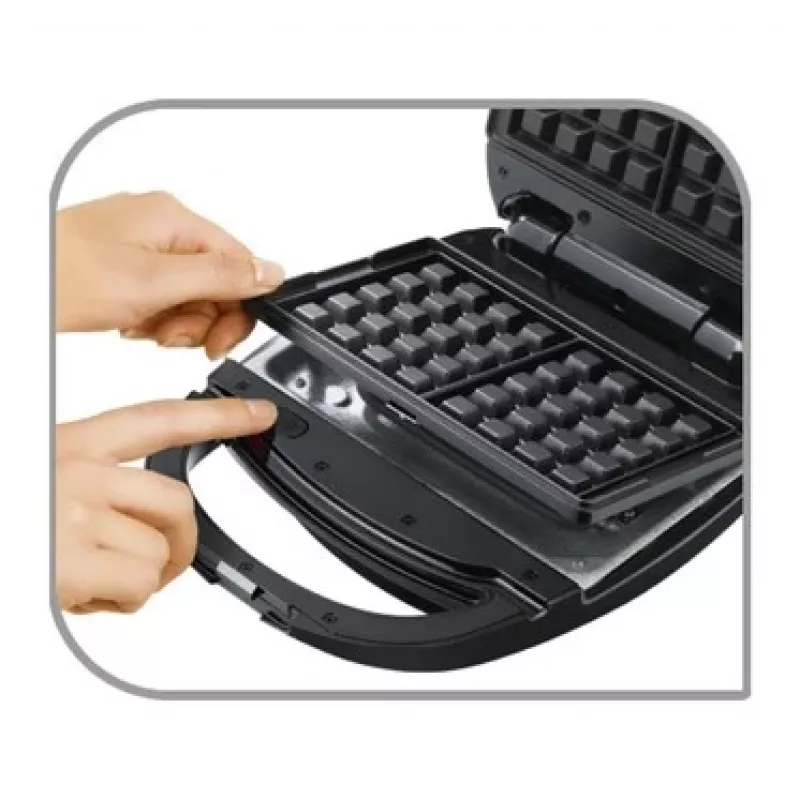 Tefal SW342D38 opiekacz do kanapek 3 w 1, czarny/stal nierdzewna