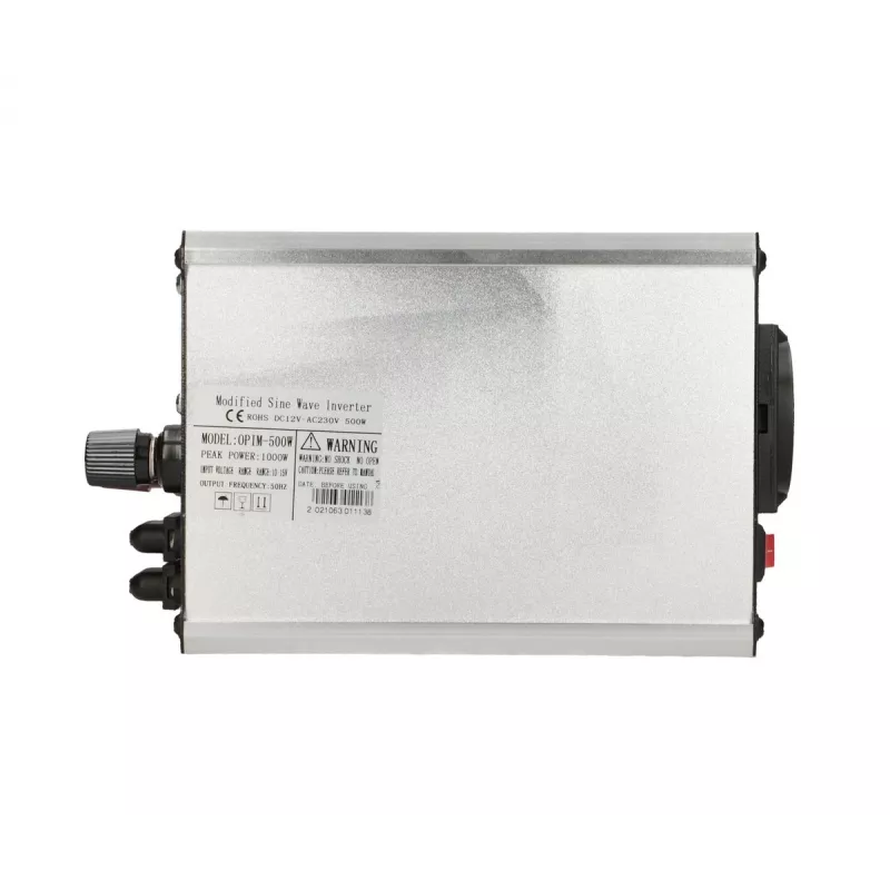 Przetwornica samochodowa Extralink OPIM-500W 12V, 500W zmodyfikowany sinus, obudowa aluminiowa, aktywne chłodzenie