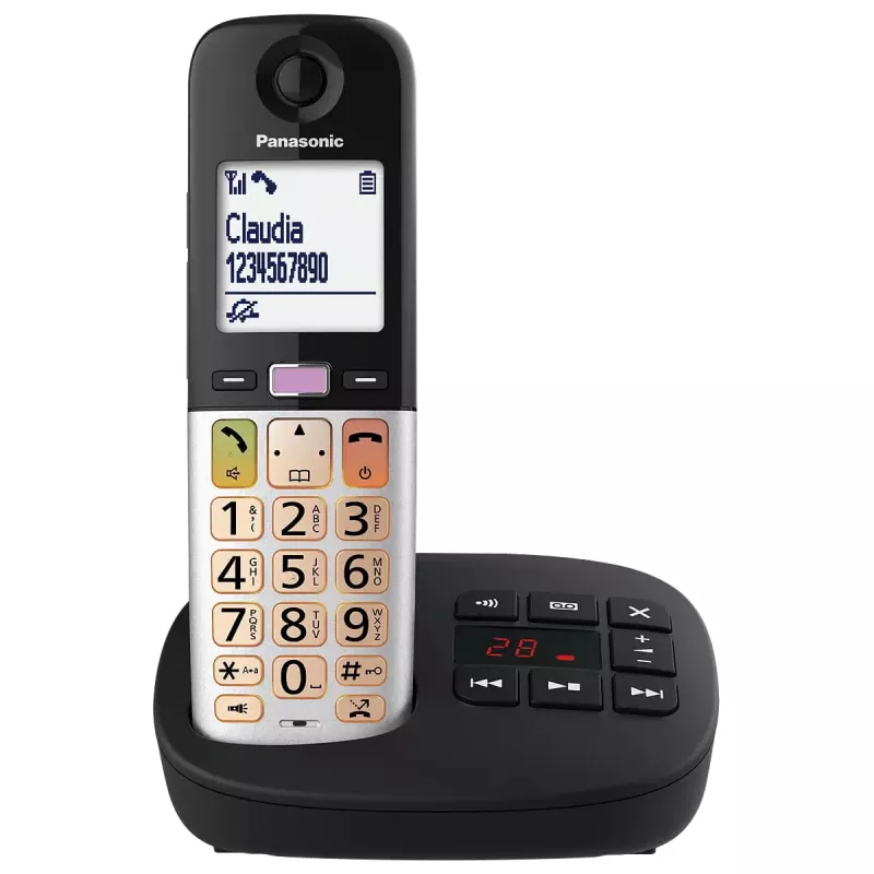 Telefon DECT Panasonic KX-TGU430 bezprzewodowa słuchawka, głośnik, identyfikacja dzwoniącego, wyświetlacz 2,4 cala, książka telefoniczna na 1000 wpisów, szary/czarny