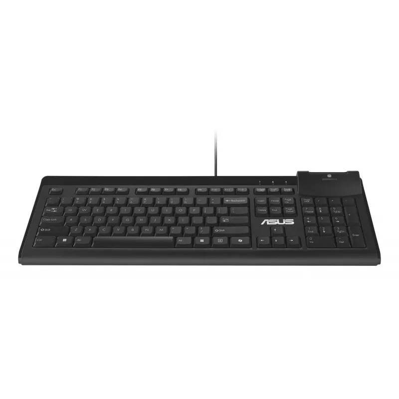 Przewodowa pełnowymiarowa klawiatura ASUS KU100, czarna, układ estoński, USB Type-A, kabel 2 m
