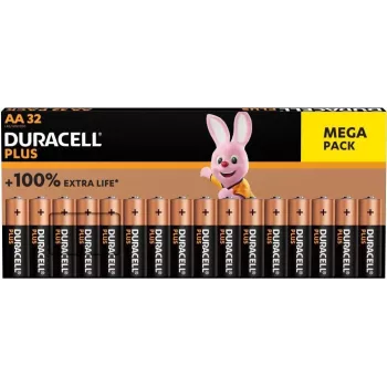 Baterie alkaliczne Duracell Batterie Plus AA 32 szt. — rozmiar AA, 1,5 V (00216913)
