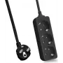 Listwa zasilająca helos CLASSIC 3-gniazdowa, czarna, kabel 1,5 m