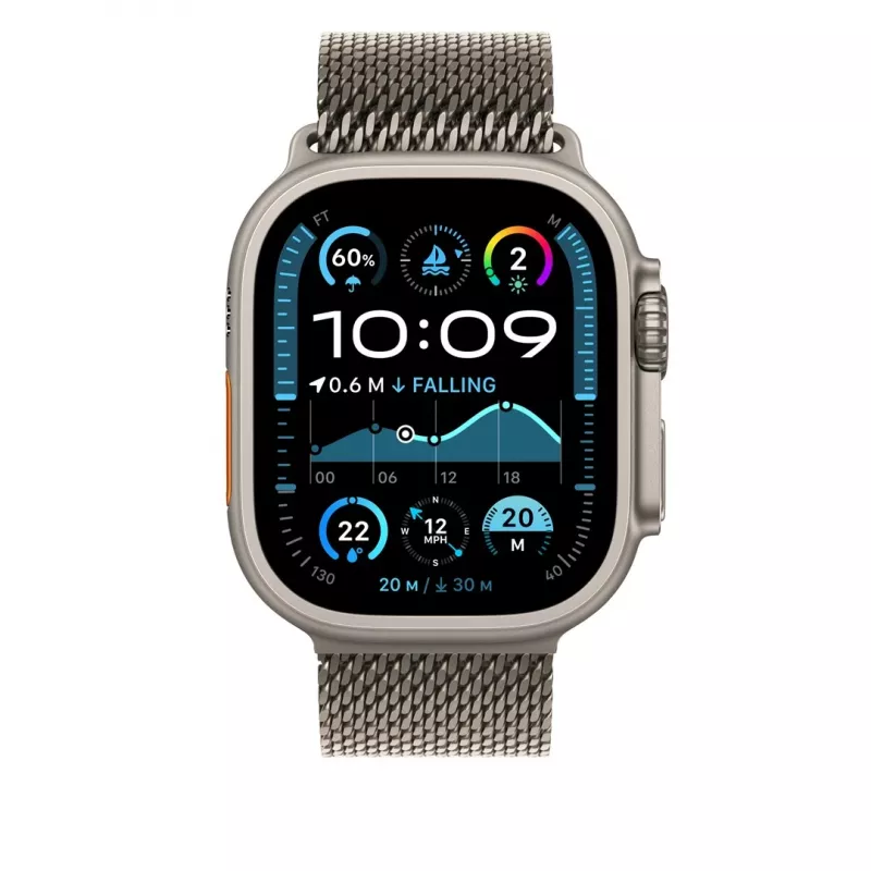 Pasek Apple 49mm Naturalny Tytanowy Pętla Mediolańska Średni Tytan