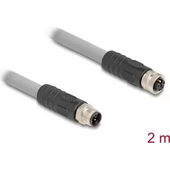 Kabel czujnikowo-aktuatorowy DeLOCK 80539 2 m RST M12 szary