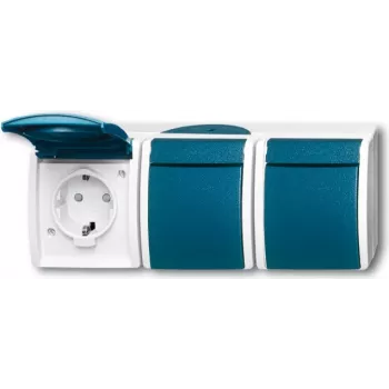 Busch Jaeger 2300/3 EBW-53 gniazdo wtykowe CEE 7/3 niebieskie - białe (2084-0-0721)