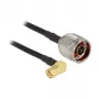 Kabel koncentryczny DeLOCK 0,3 m N/RP-SMA CFD200 Czarny