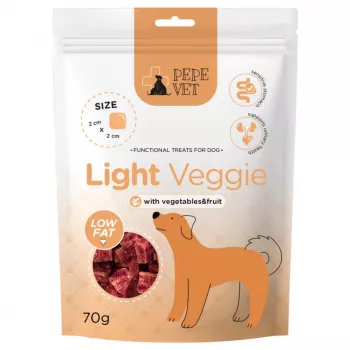 PAKA ZWIERZAKA Pepe VET Przysmak Light Veggie — hipoalergiczny niskokaloryczny przysmak dla psa, 70 g, smak warzywny