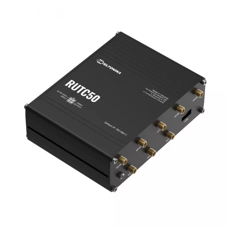 Router bezprzewodowy Teltonika RUTC50, Gigabit Ethernet, Dual-band (2,4 GHz / 5 GHz), 5G, Czarny