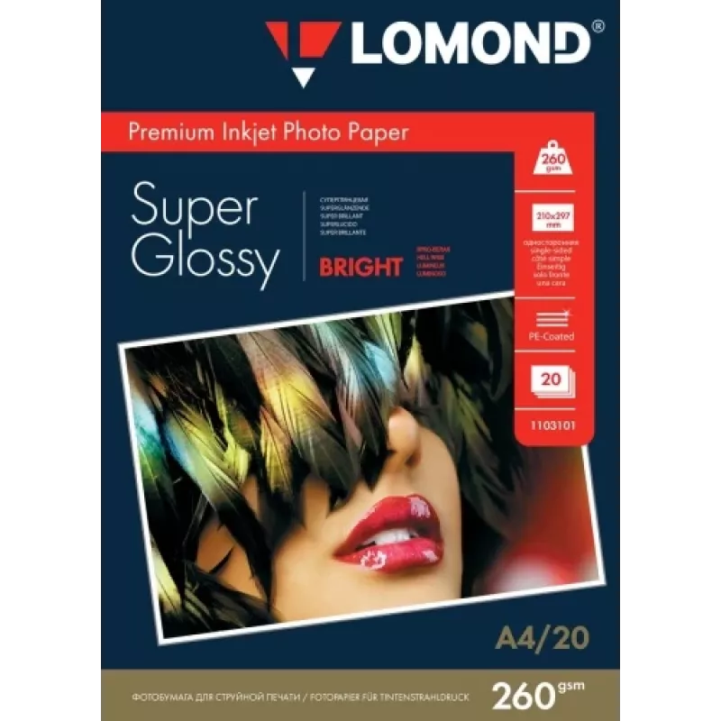 Papier fotograficzny Lomond Premium 260 g/m² A4 Super Glossy, 20 arkuszy