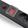 Qoltec 53996 Listwa zasilająca do RACK 19 | 1U | 16A | PDU | 8xFRENCH | 2m