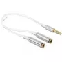 Kabel audio DeLOCK 65355 0.25m 3.5mm 2 x 3.5mm Srebrny Biały