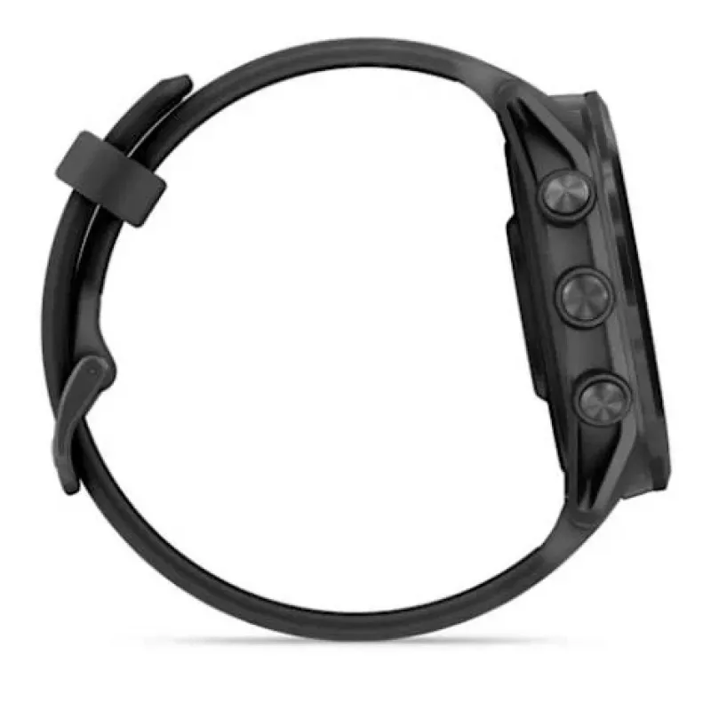 Smartwatch GARMIN Forerunner 570 — 47 mm koperta z aluminium w kolorze szarym łupkowym, półprzezroczysty czarny pasek silikonowy
