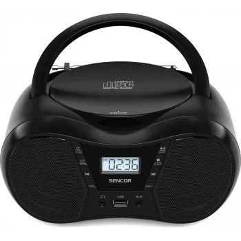 Radiomagnetofon SENCOR SPT2300BK — odtwarzacz CD, MP3, USB, Bluetooth 5.1, FM, AUX, 4W, bateria/sieć