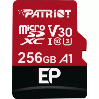 Karta pamięci MicroSDXC PATRIOT PEF256GEP31MCX 256 GB Class 10 U3 V30 odczyt 100 MB/s zapis 80 MB/s z adapterem SD