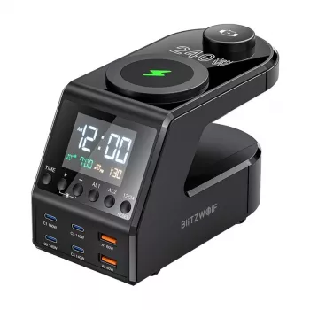 Budzik BlitzWolf BW-FW10 z 2 portami USB-A i 4 portami USB-C