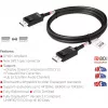 Kabel CLUB3D DisplayPort 2.1 Dwukierunkowy z certyfikatem VESA DP80 4K240Hz, 8K60Hz lub 10K30Hz M/M 1,2m/3,94ft