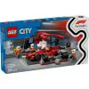 LEGO City F1 Pit Stop zestaw 60443 — Ferrari F1 samochód, 322 elementy, 5 minifigurek, wiek 6+