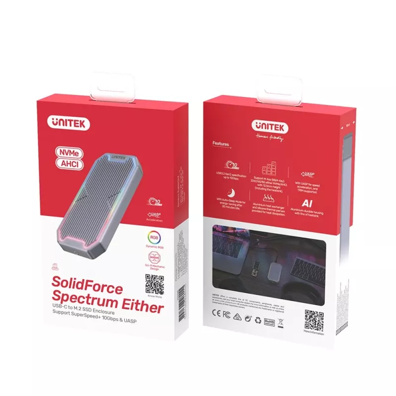 Obudowa SSD UNITEK SolidForce Spectrum Grey M.2