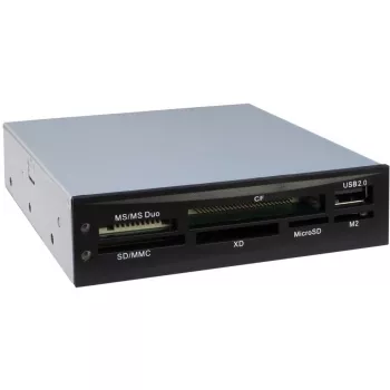 Inter-Tech Nitrox Multi Card Reader CI-02 - Czytnik kart - 8,9 cm (3,5 inch) (CF I, CF II, MS, MS PRO, Microdrive, MMC, SD, MS Duo, xD, MS PRO Duo, TransFlash, microSD, SDHC, MS Micro)