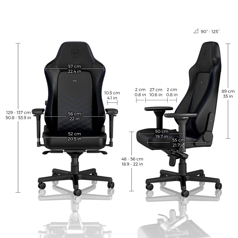 noblechairs HERO fotel gamingowy - Czarny/Niebieski