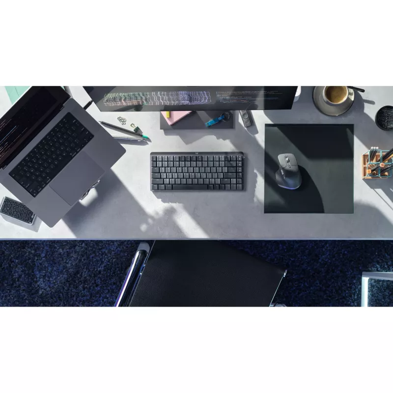 LOGITECH MX Mechanical Mini Minimalistyczna Bezprzewodowa Podświetlana Klawiatura - GRAFIT - (US) MIĘDZYNARODOWA - 2.4GHZ/BT - N/D - EMEA - KLIKAJĄCA