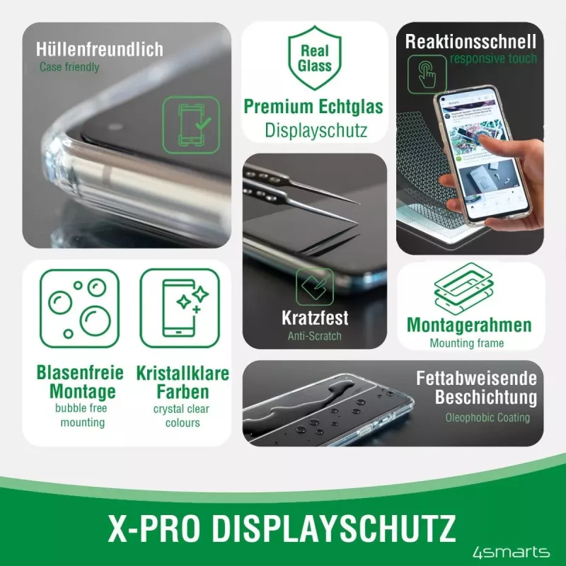 4smarts 360° Zestaw startowy - Etui ochronne do telefonu komórkowego - Szkło hartowane (10 H)