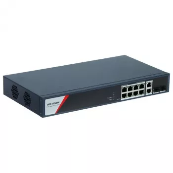 Przełącznik sieciowy Hikvision DS-3E1512HP-SI-8P2T2F zarządzalny Gigabit Ethernet (10/100/1000) Power over Ethernet (PoE) Niebieski