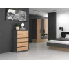 Komoda Topeshop M5 ANTRACYT/ARTISAN 5-szufladowa, Antracytowy dąb, 700×1095×400 mm