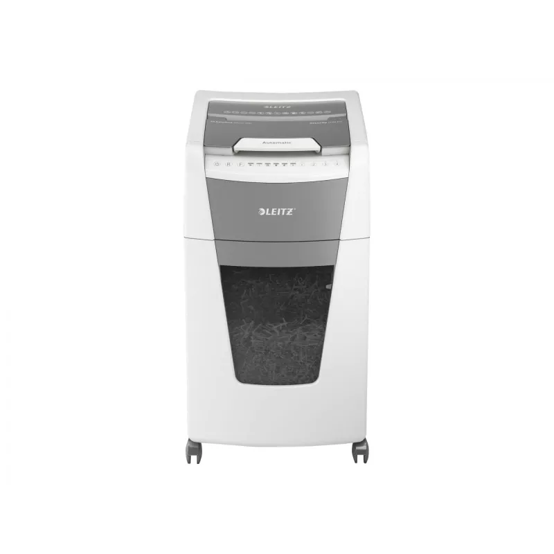 Leitz IQ Autofeed Office 300 Automatyczna niszczarka do papieru P4, cięcie poprzeczne, 22 cm, 4 x 30 mm, 60 l, 500 arkuszy, 55 dB