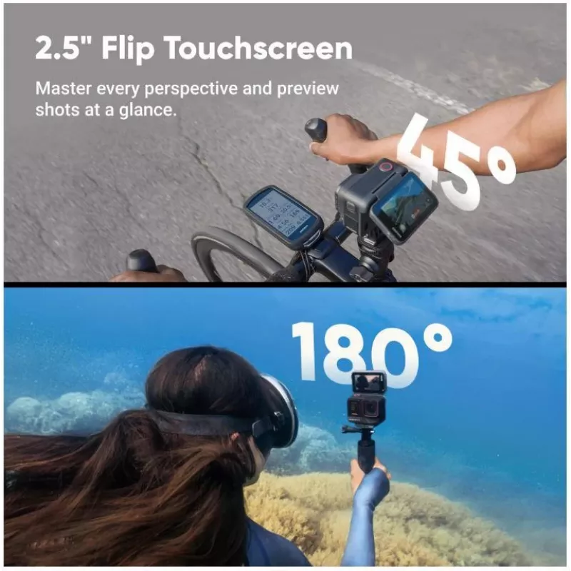 Kamera sportowa Insta360 Ace Pro 2 — 50 MP, 8K Ultra HD (7680×3272), matryca 1/1,3 cala, do 240 kl./s, wbudowany wyświetlacz, Wi‑Fi, MicroSD, 177,7 g, Czarny