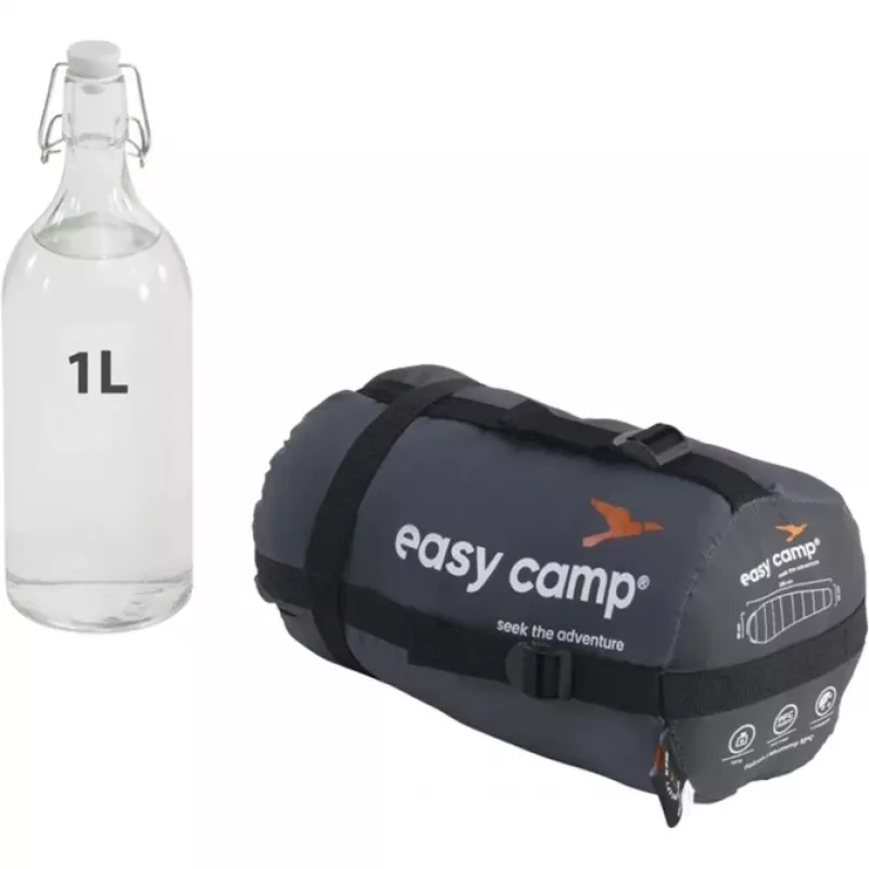 Śpiwór easy camp Falcon I Mummy 10°C szary – lekki jednoosobowy śpiwór mumia, komfort 10°C