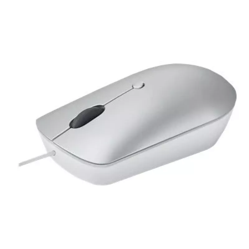 Przewodowa mysz optyczna symetryczna Lenovo 540 USB Type-C, 3 tryby DPI, szara, 4 przyciski, kabel 1,8 m