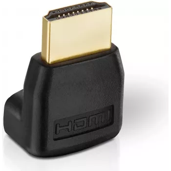 Adapter HDMI helos BASIC 302028 — wtyk HDMI męski na gniazdo żeńskie, kątowy, obsługa 1080p