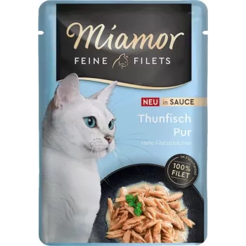 Mokra karma dla kota Miamor Fine Filets Tuńczyk w sosie 100 g saszetka, bezzbożowa, 83% wilgotności