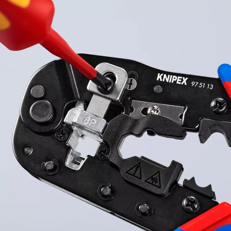 Knipex 97 51 13 zaciskarka do kabli narzędzie zaciskowe Czarny, Niebieski, Czerwony