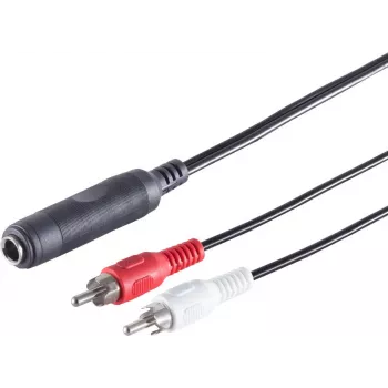 Kabel audio ShiverPeaks 3-biegunowy 6,3 mm do RCA (Cinch) 0,2 m, model 30521