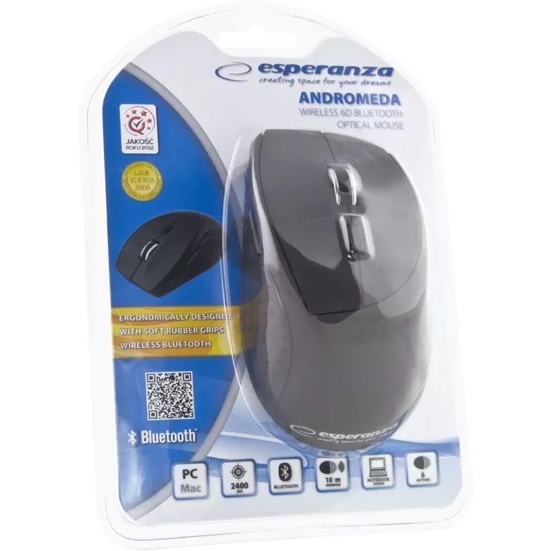 Mysz Esperanza EM123K dla osób praworęcznych Bluetooth 2400 DPI
