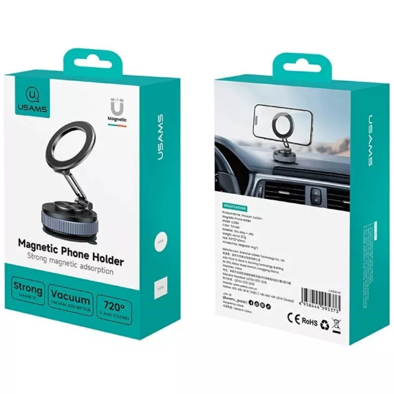 Uchwyt do telefonu USAMS ZJ084 magnetic tarnish — magnetyczny uchwyt samochodowy/biurkowy do smartfonów