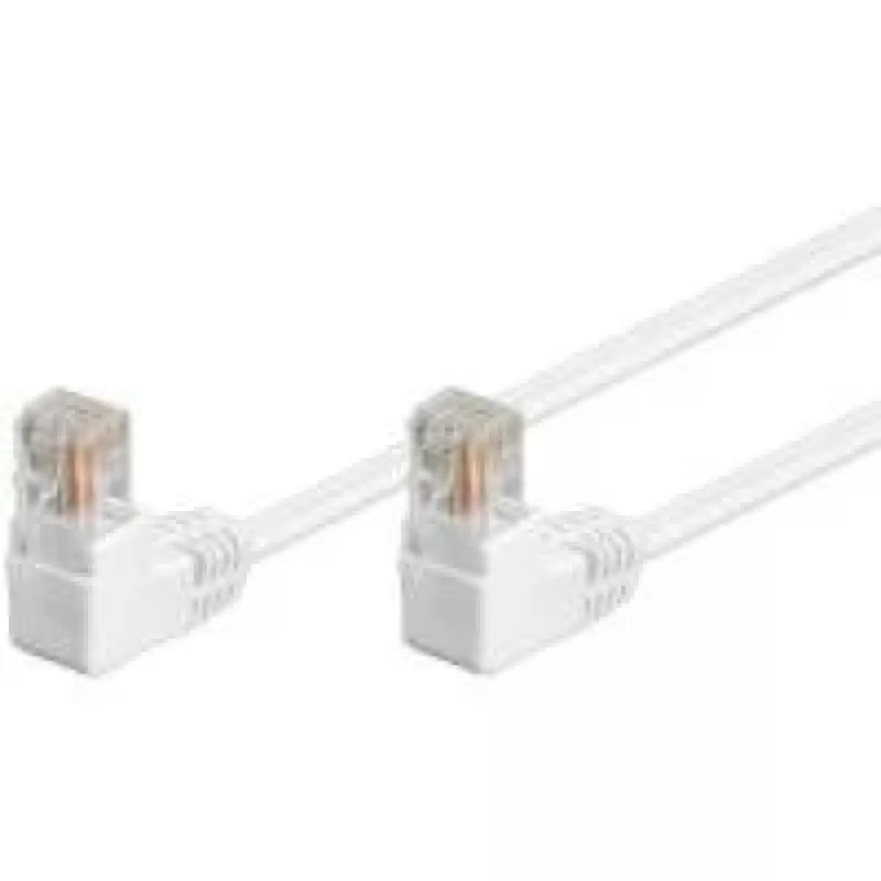 Kabel krosowy Goobay CAT 5e 2x 90° kątowy U/UTP 1 m Biały
