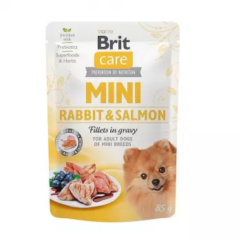 mokra karma dla psa Brit Mini Rabbit & Salmon 85 g — BRIT Care bez zbóż, bez glutenu, dorosłe małe rasy
