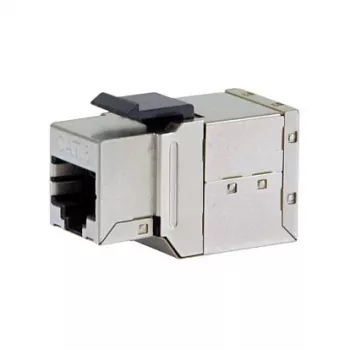 Ekranowany łącznik keystone Cat6 inline, komplet 8 szt., EQUIP — Płaska konstrukcja, RJ-45, 17×35,5×24,4 mm, srebrny