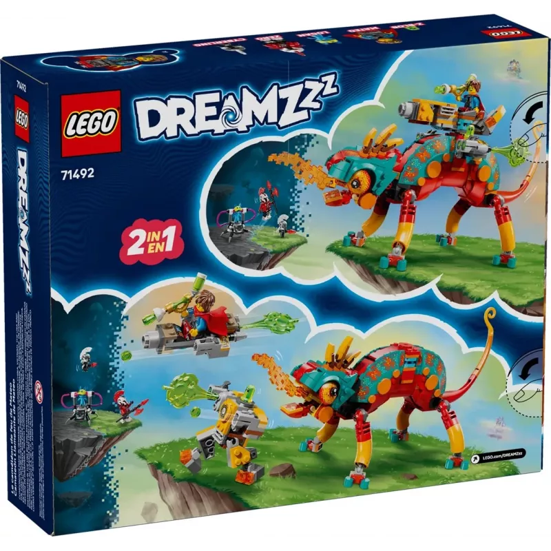 Klocki konstrukcyjne LEGO 71492 Dreamzz Zestaw z ognistym kameleonem Mateo, model z klocków do kreatywnego budowania