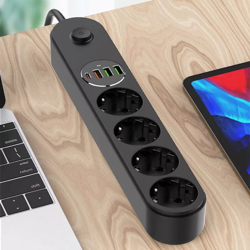 Listwa zasilająca ColorWay CW-CHE44PDB — 4 gniazda AC, 2 porty USB