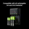 Ładowarka do akumulatorów zielony Cell GC VitalCharger z 4 akumulatorami NiMH AA 2000 mAh