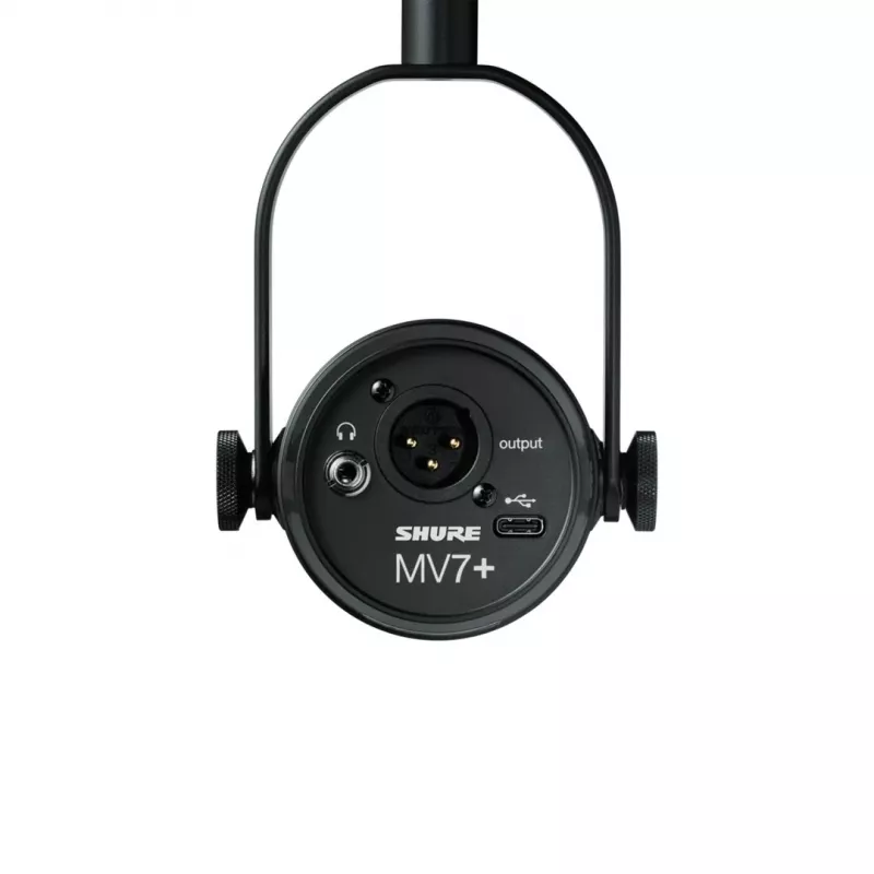 Shure MV7+-K-BNDL – mikrofon krasomówczy/wokalowy ze złączem XLR/USB-C, czarny + statyw biurkowy GATOR